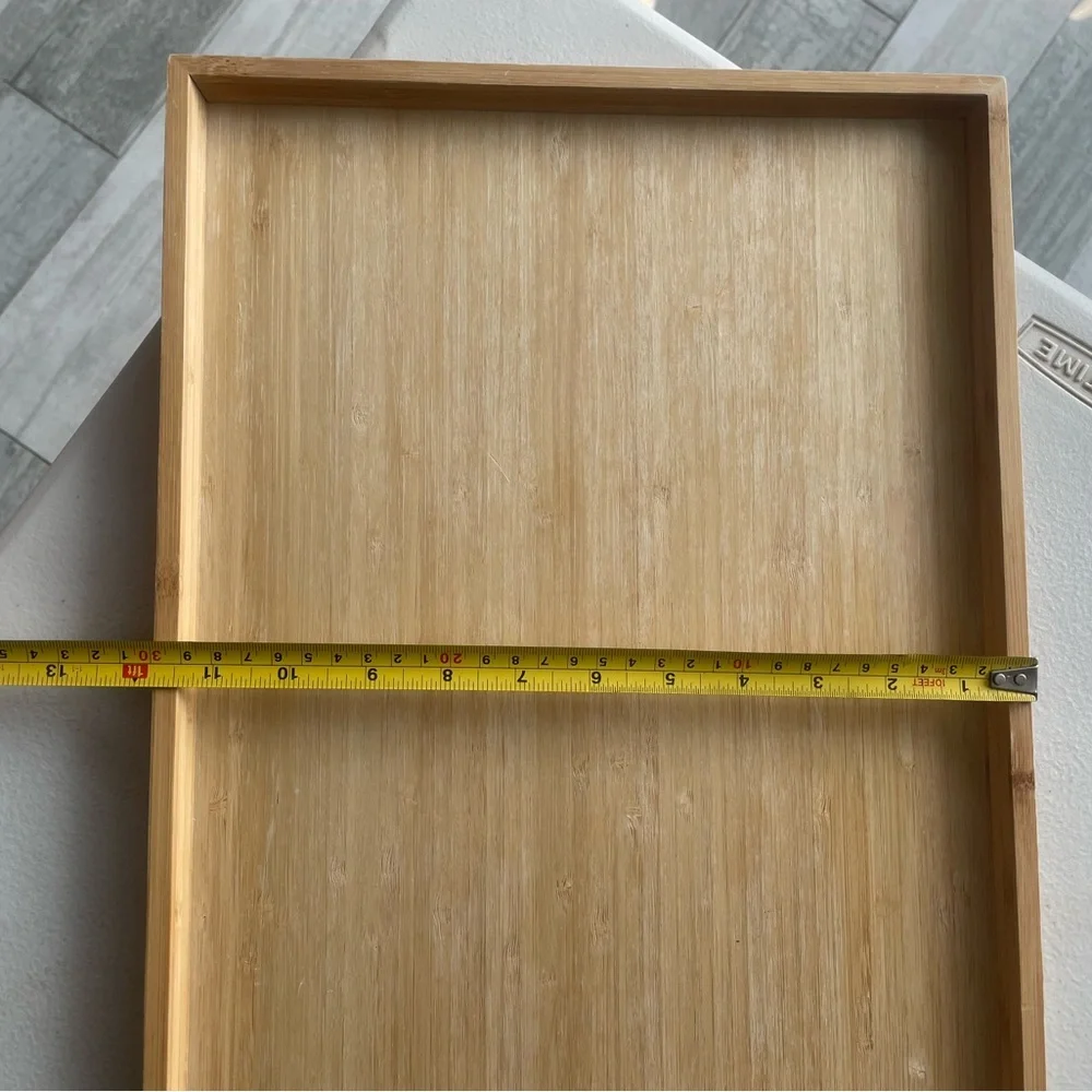 Serving Surface Wooden Tray Tan Yellow